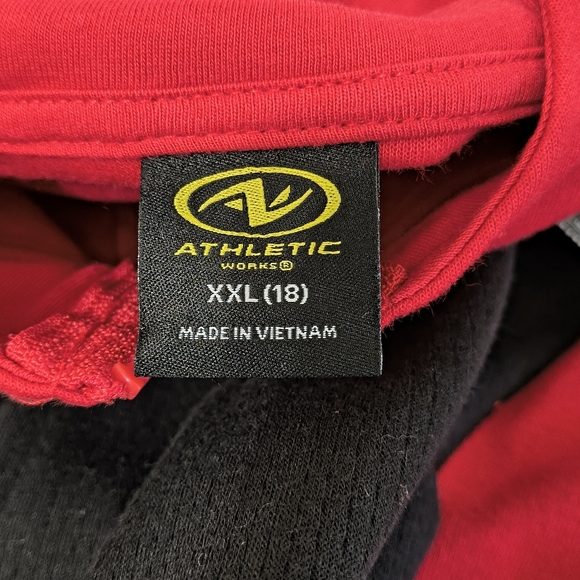 Athletic Works sz XXL sz 18  Red and Black Casual Zip Front Boys Hoodie Jacket - Picture 5 of 7